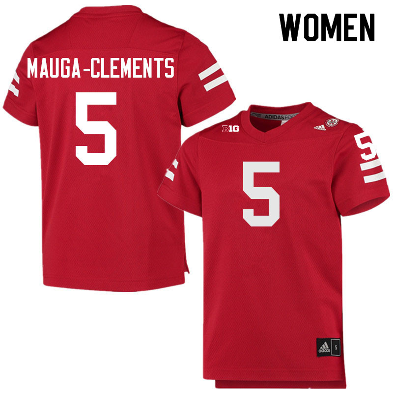 Women #5 Eteva Mauga-Clements Nebraska Cornhuskers College Football Jerseys Sale-Scarlet - Click Image to Close